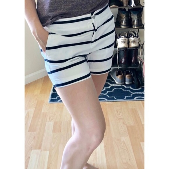 Nautica Pants - Nautica Striped Black and White Shorts